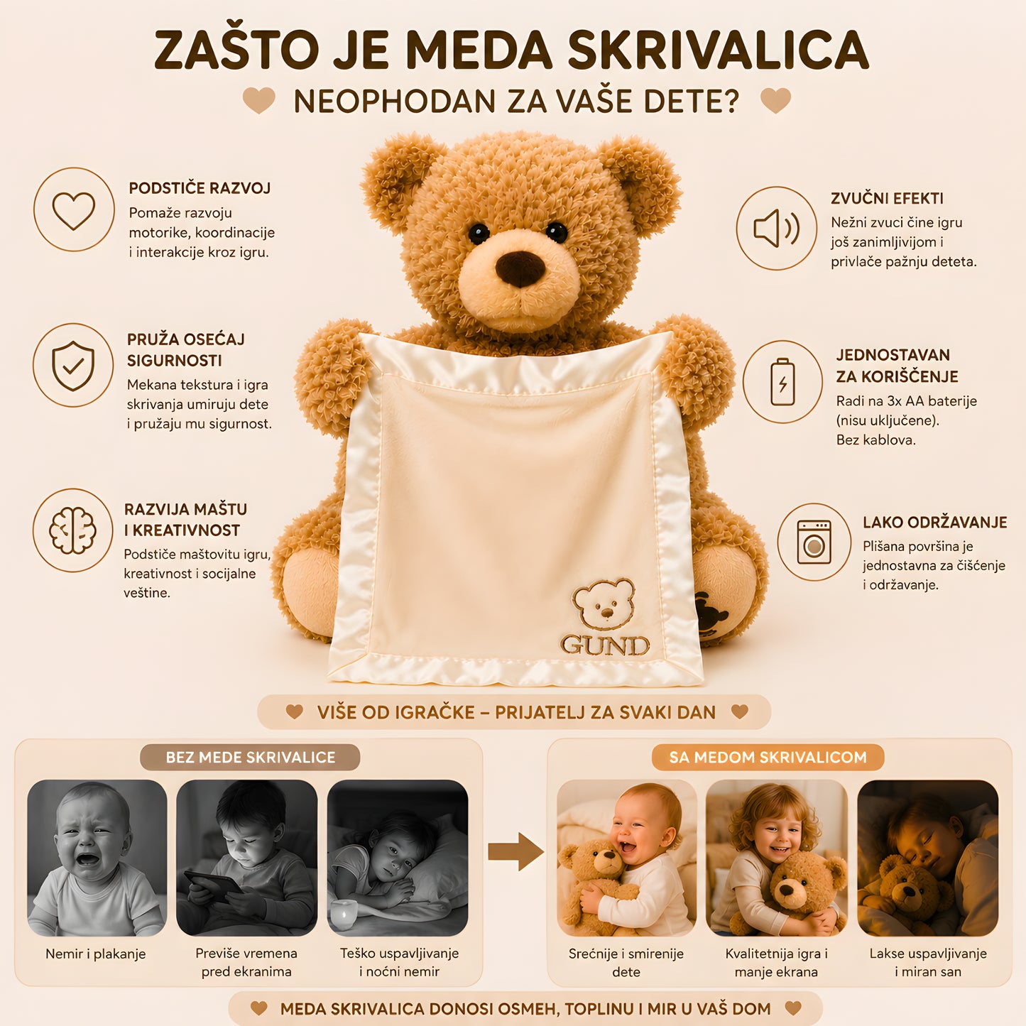 Igračka za bebu Meda Skrivalica