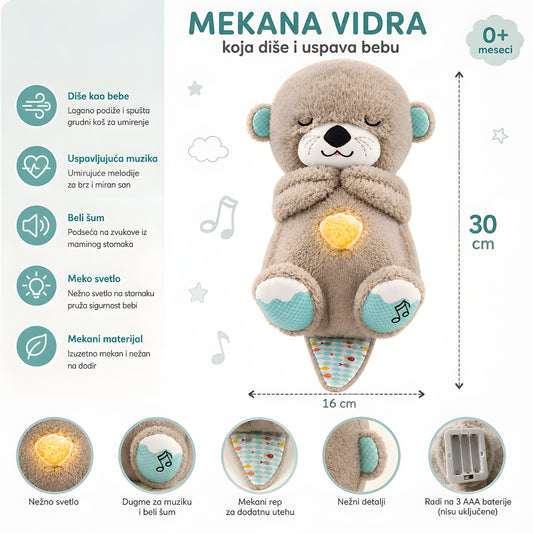Vidra Sanjalica – plišana igračka koja diše i uspavljuje bebu, Naše Dete