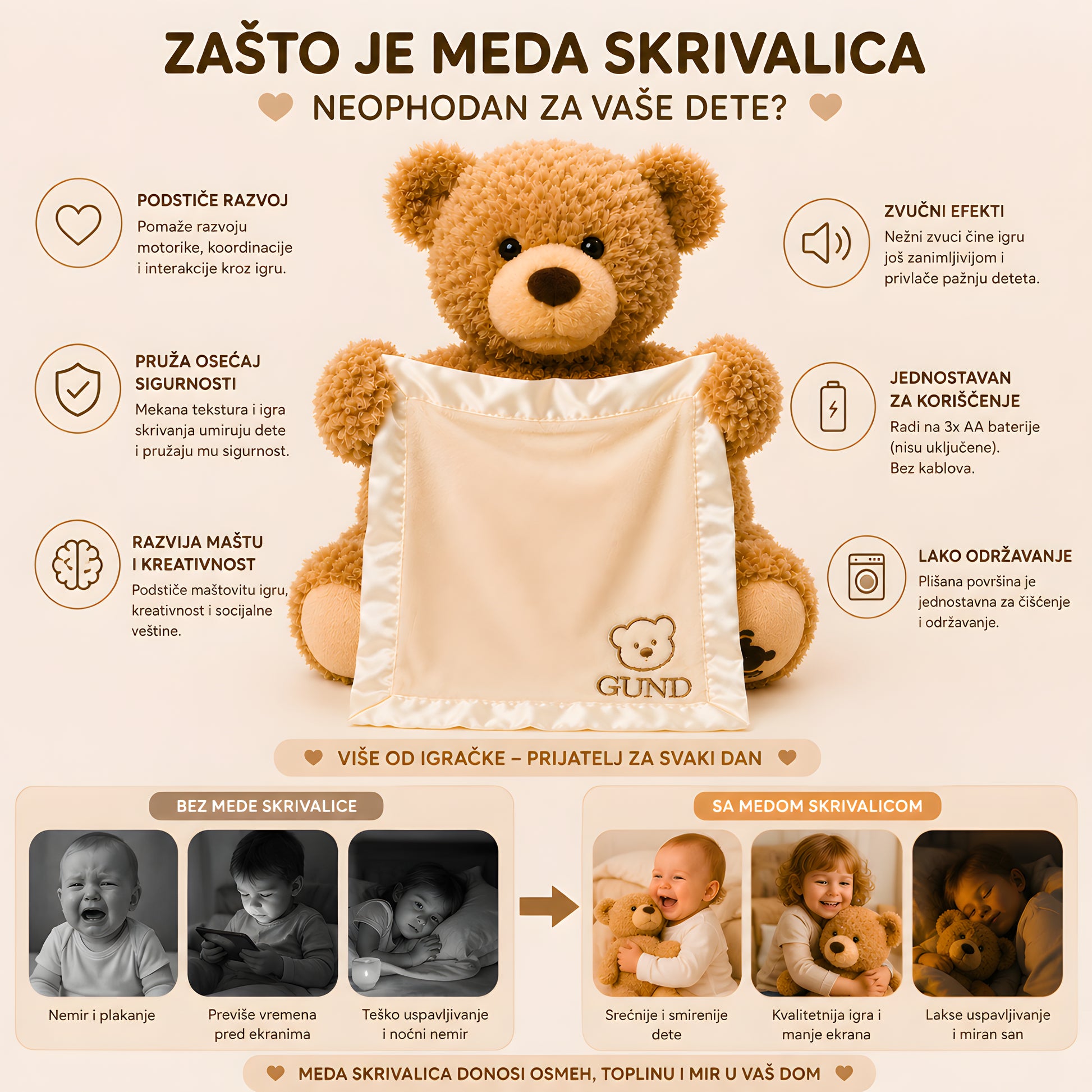 Igračka za bebu Meda Skrivalica