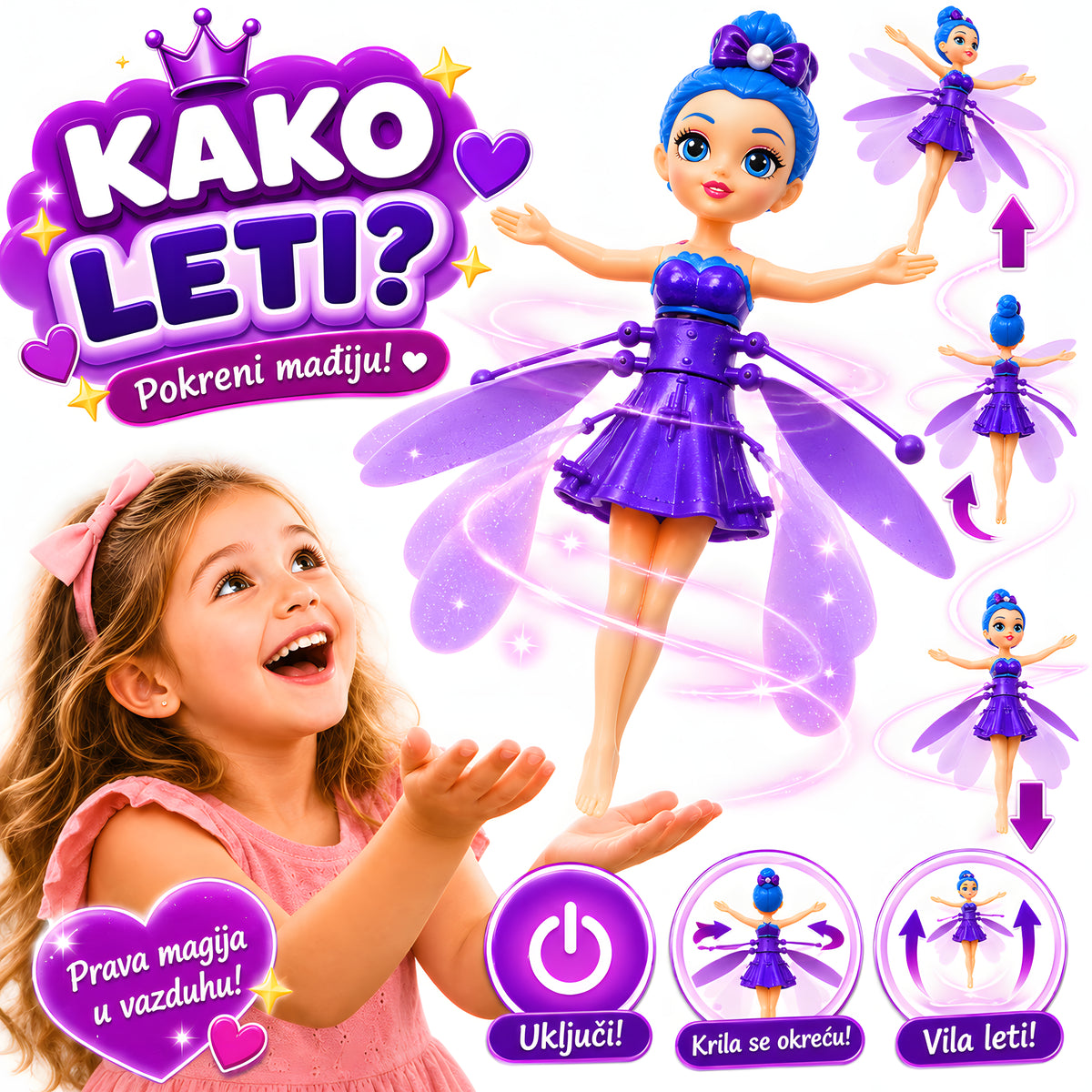 Leteća Vila 3u1 – Poklon Za Male Princeze