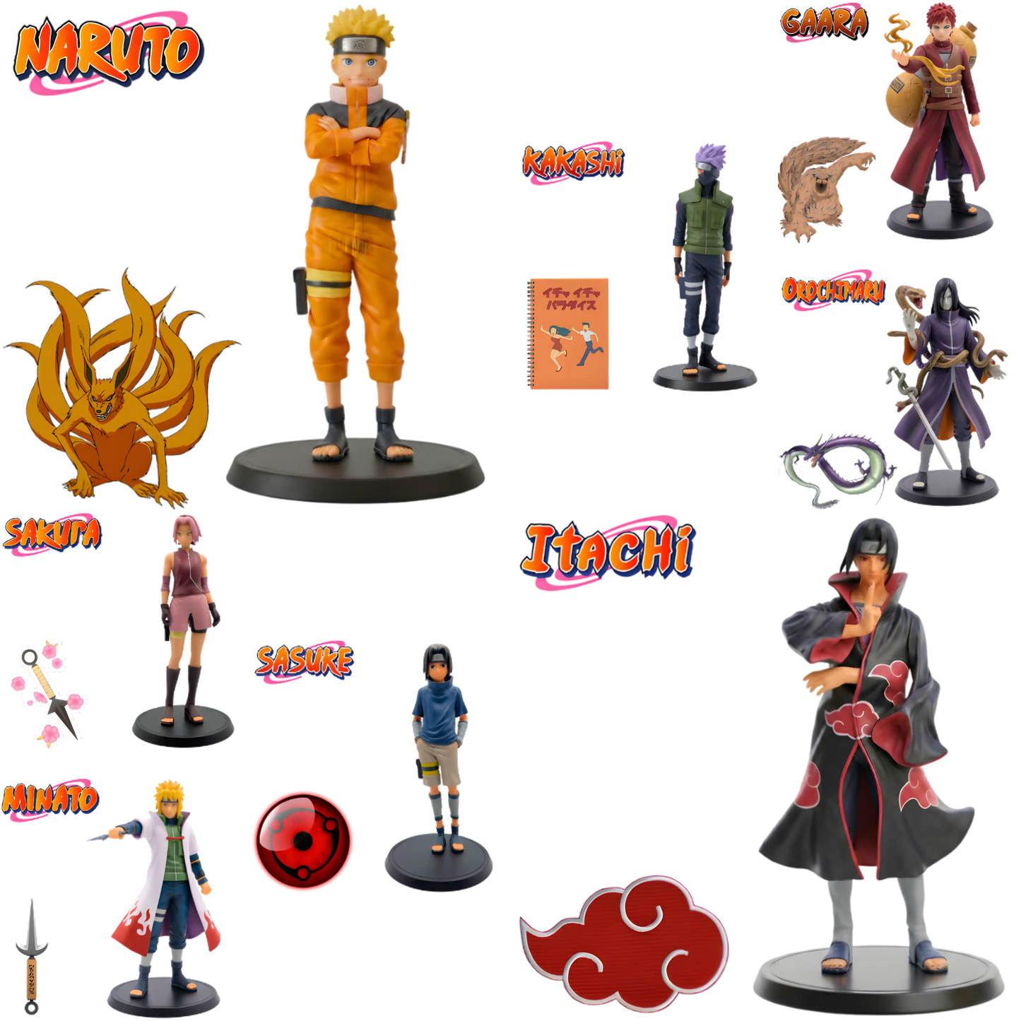 8 Nasumičnih NARUTO figurica - 30cm
