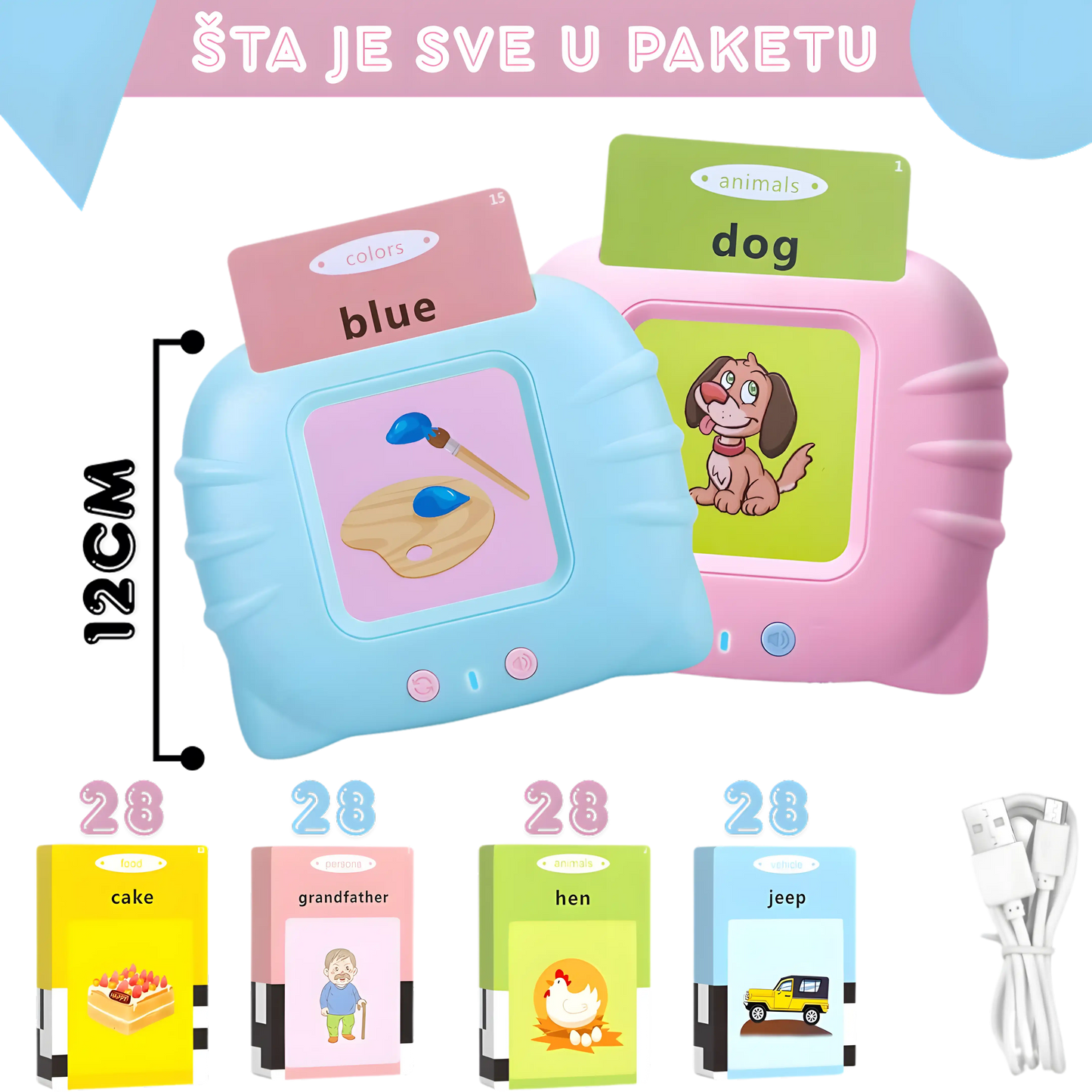 EDUKATIVAN SET PAMETNIH KARTICA ZA UČENJE ENGLESKOG JEZIKA
