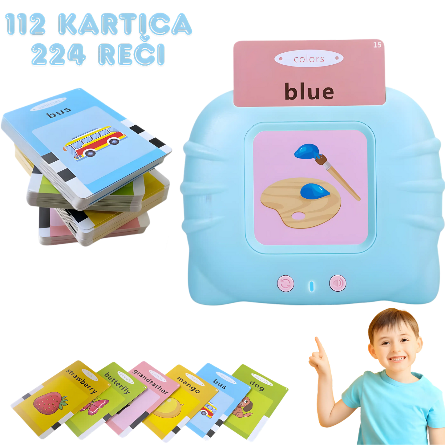 EDUKATIVAN SET PAMETNIH KARTICA ZA UČENJE ENGLESKOG JEZIKA