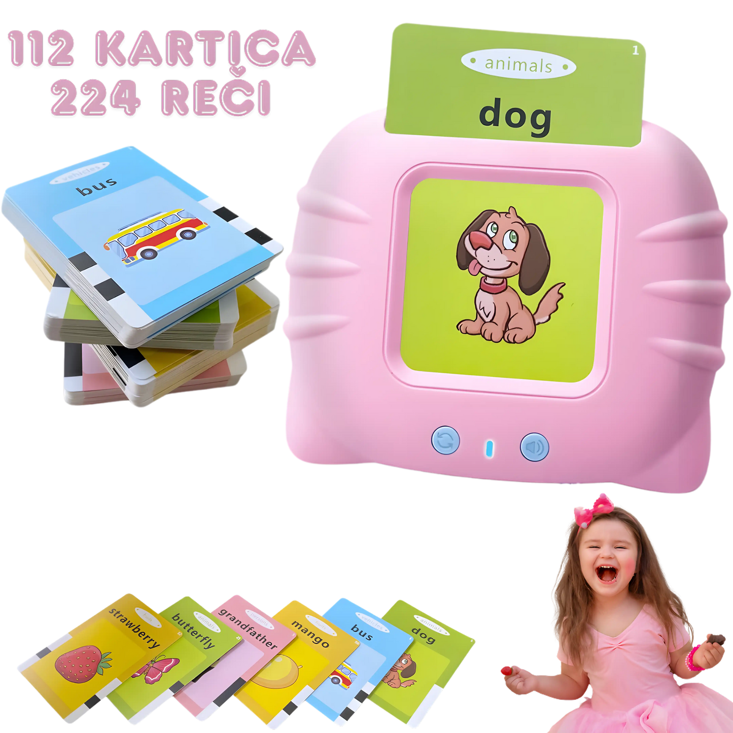 EDUKATIVAN SET PAMETNIH KARTICA ZA UČENJE ENGLESKOG JEZIKA